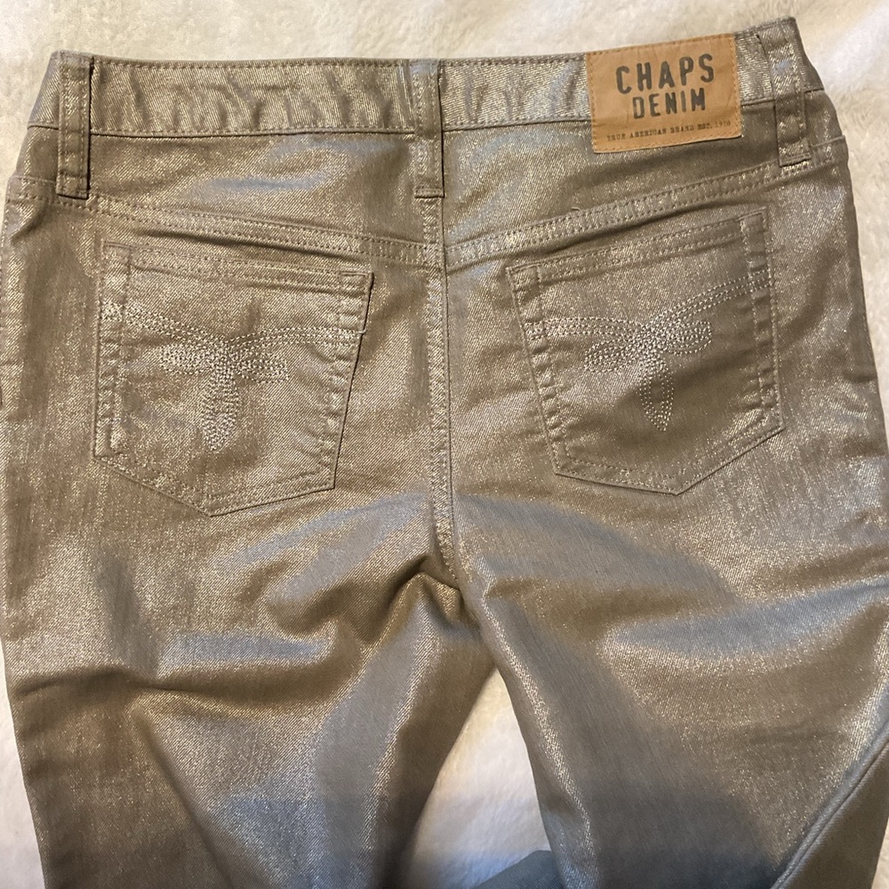 Silver Metallic Denim Jeans Chaps by Ralph Lauren